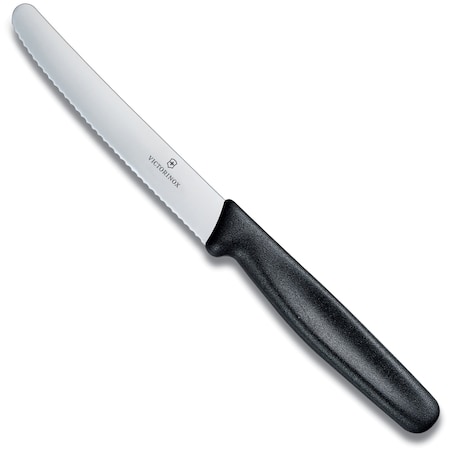 Swiss Army Brands 2023 Victorinox 40503 Kitchen Black Steak - Serrated, 40.5In Round Blade VIC-5.0833.S